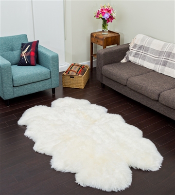 quad white nz sheepskin rug
