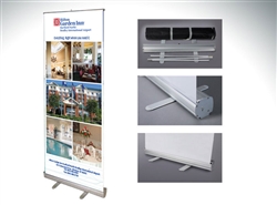 Standard Retractable 33"x81" banner stand & insert