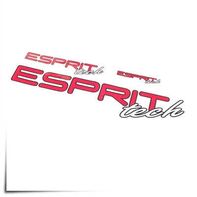 Decal Sheet Esprit Tech Red/White 3"/6"/12" (75/150/305mm)