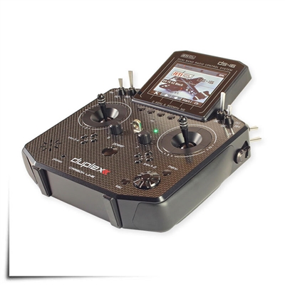 Jeti Duplex DS-16 G2 Carbon Black Diamond 2.4GHz/900MHz w/Rx R10, Aluminum Tx Case Radio System