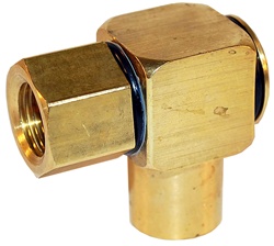 90 DEGREE BRASS SWIVEL 1/2â€ FPT X 1/2â€ FPT