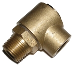 3/8" MPT x 3/8" FPT 90 Degree 4000psi Brass Hose Swivel