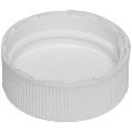 Cap - Plastic - Ribbed Half Depth - White - 28/410