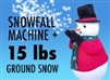 Combo #4 Amazing Snowman Snowfall Machine plus 15 lbs Instant Snow - Makes 180 Gallons of Ground Snow<br>Includes Solution for  3 hours run time