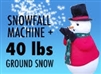 Combo #6 Amazing Snowman Snowfall Machine plus 40 lbs Instant Snow - Makes 480 Gallons of Ground Snow<br>Includes Solution for 3 hours run time