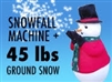 Combo #7 Amazing Snowman Snowfall Machine plus 45 lbs Instant Snow - Makes 540 Gallons of Ground Snow<br>Includes Solution for 3 hours run time