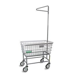 R&B Wire Antimicrobial Large Capacity Laundry Cart w/ Single Pole Rack # 200F91/ANTI
