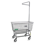 R&B Wire Antimicrobial Mega Capacity Laundry Cart (Big Dog) w/ Single Pole Rack # 201H91/ANTI