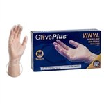 AMMEX Gloveplus IVPF Powder Free Vinyl Disposable Gloves 5mil - Medium - Case of 1000