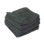 Microfiber Terry Cleaning Cloths 16x16 Black- Pack of 48