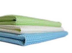 Microfiber Waffle Weave Cleaning Cloths Blue 16x16- Pack of 48