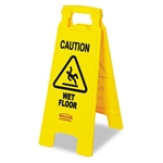 Rubbermaid "Caution Wet Floor" Floor Sign, Plastic, 11