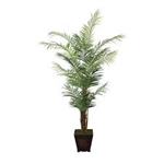 Laura Ashley 7 Foot Tall Realistic Silk Areca Palm Tree with Decorative Wood Planter