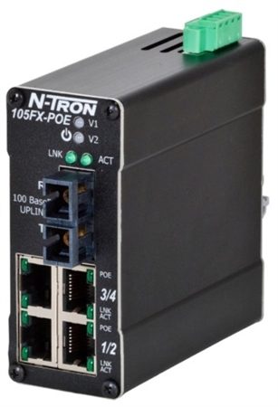 N-Tron 105FX Industrial PoE Ethernet Switch