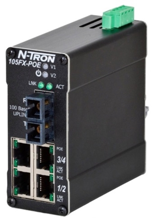 N-Tron 105FXE Industrial PoE Ethernet Switch