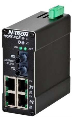 N-Tron 105FXE Industrial PoE Ethernet Switch