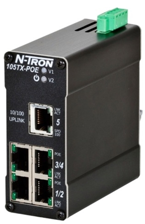 N-Tron 5 Port Industrial PoE Ethernet Switch - 105TX-POE