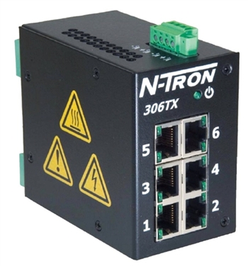 N-Tron 6 Port Industrial Ethernet Switch w/ N-View OPC Server - 306TX-N