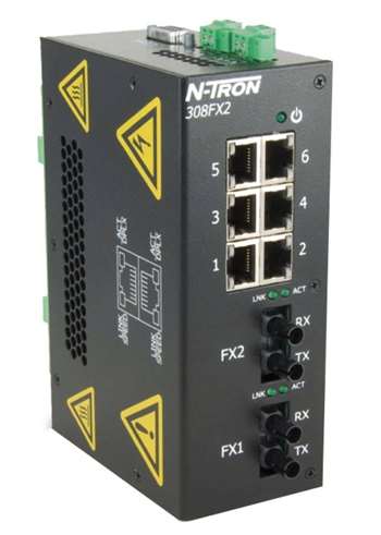 N-Tron 308FX2 Industrial Ethernet Switch w/ 2 KM multimode cable