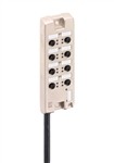 Lumberg Automation ASB-R 8/LED 5-4-331/5M 8 Port, 1 Channel, 4 Pin, 5 M Passive M12 Distribution Block