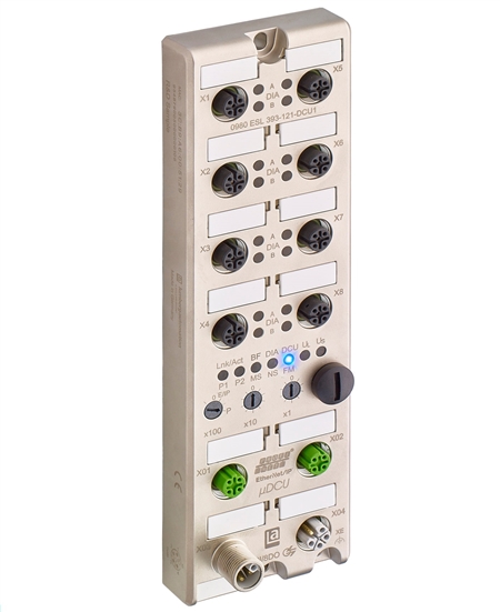 16 Digital Input/Output I/O DCU, M12 Distribution Block, L-Coded Power