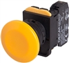 Deca A20B-A4E11Y 22 mm Push Button, Mushroom Head, Yellow
