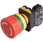 Deca A20B-V4E10R 22 mm E-Stop Switch, 1NO