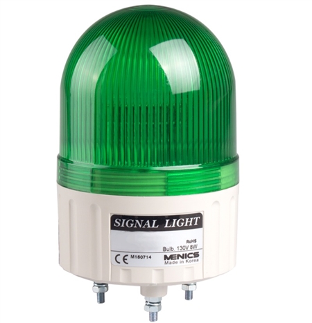 Menics 86mm Beacon Light, 12V, Green, Steady/Flashing