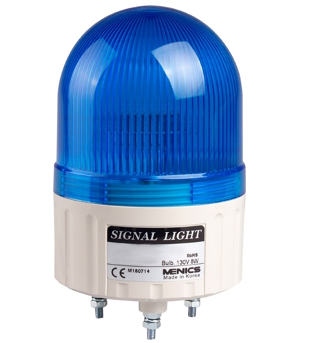 Menics 86mm Beacon Light, 24V, Blue, Steady/Flashing