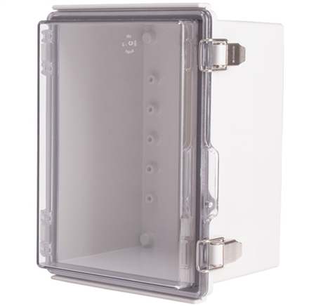 Boxco BC-ATP-162113 Hinged Lid Enclosure, Clear Cover, ABS Plastic