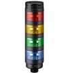 Qronz BTL70BK-AFRYGB-QD12 Red Yellow Green Blue LED Tower Light, Quick Disconnect, 12V