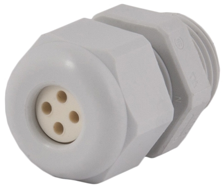 Gray Nylon Strain Relief Fitting CD09A8-GY