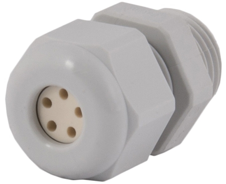 Gray Multi-Hole Insert Strain Relief Fitting
