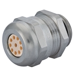 Sealcon CD09N5-BR Nickel Plated Brass 3/8" NPT Dome 10 Hole .06" (1.4 mm) Insert Cord Grip