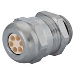 Sealcon CD16N0-BR Nickel Plated Brass 1/2" NPT Dome 6 Hole .15" (3.8 mm) Insert Cord Grip