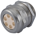 Sealcon CD29N1-BR Nickel Plated Brass 1" NPT Dome 6 Hole .26" (6.5 mm) Insert Cord Grip