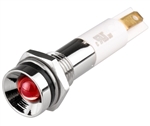 Menics IP 67 LED Indicator, 8mm, Protrusive Head, 110VAC, Red