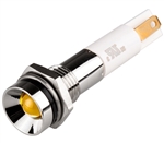 Menics IP 67 LED Indicator, 8mm, Protrusive Head, 24VDC, Yellow