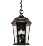 Euri Lighting 12.5W LED Hanging Lantern, 3000K, Water Glass Lens