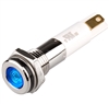 Menics LED Indicator, 8mm, Flat Head, 12VDC, Blue