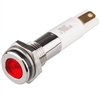 Menics LED Indicator, 8mm, Flat Head, 12VDC, Red