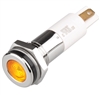 Menics LED Indicator, 10mm, Flat Head, 3VDC, Yellow