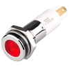 Menics LED Indicator, 10mm, Flat Head, 110VAC, Red