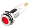 Menics LED Indicator, 10mm, Flat Head, 24V DC, Red