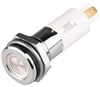 Menics LED Indicator, 12mm, Flat Head, 110VAC, White