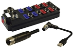 HTP M12 Distribution Block Kit, w/ M12 USB Cable & M12 S-Coded Cable
