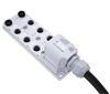 Mencom M12 Junction Block, 8 Port, 4 Pin, 5 Meter