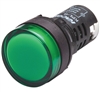 Kacon KPL-G-110V 22 mm Pilot Lamp, Round, Green