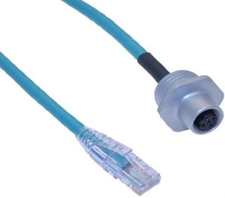 Mencom Ethernet Receptacle Female Straight / RJ45 Plug - MDE45-4FR-RJ45-2-0.5M