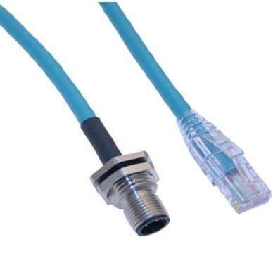 Mencom MDE45-4MR-RJ45-BM-1M Ethernet Receptacle Male Straight / RJ45 Plug